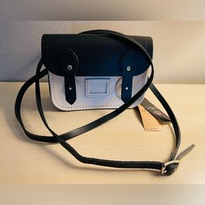 The Cambridge Satchel Company small black and white leather satchel